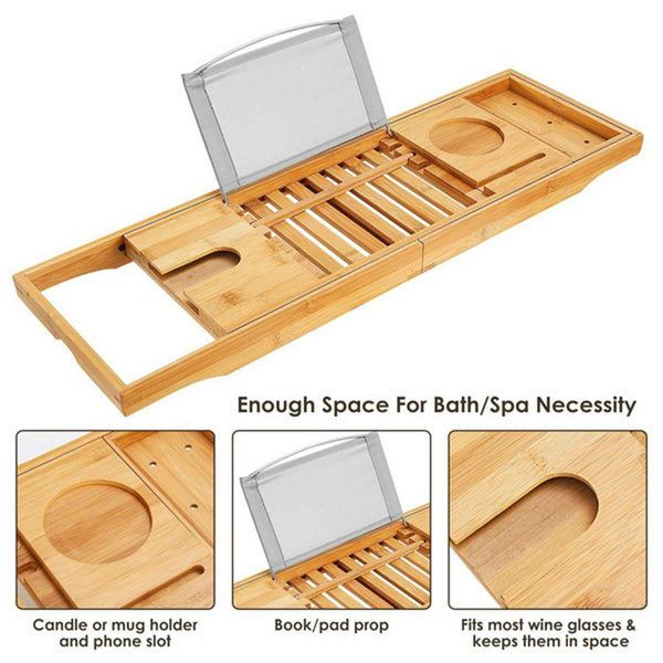 Extendable Bamboo Bathtub Tray